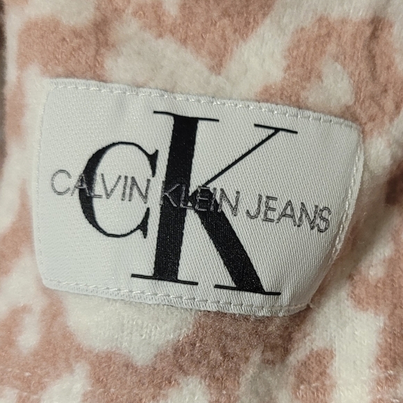 Calvin Klein Leopard Mock Neck Puff Sleeve Sweater Mob Wife - Picture 2 of 3